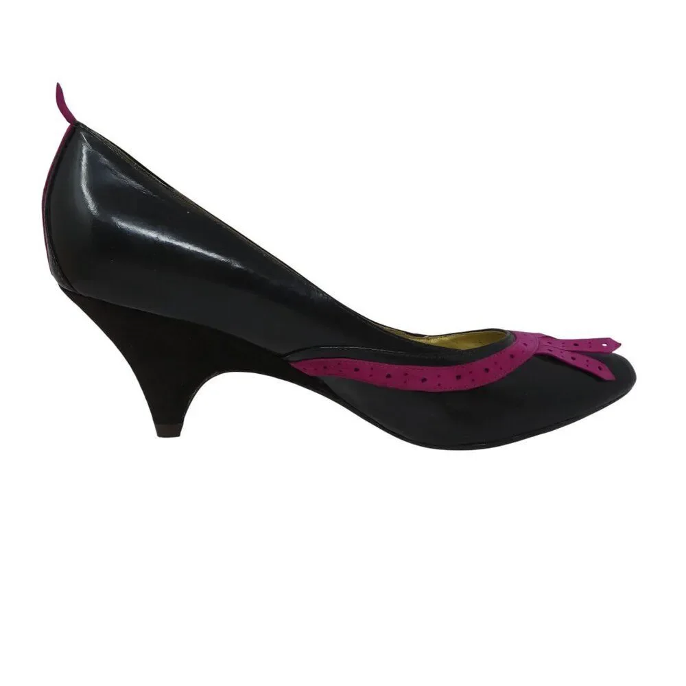 Poetic License Passion Brown Pink Fringe Patent Leather Pumps Heels Womens 10